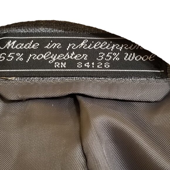 Vintage Bert Pulitzer Mens Sport Coat 50R Wool Blend Blazer Gold Buttons Gray - Picture 5 of 12